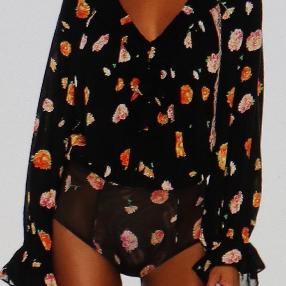 Free People Poppy Printed Bodysuit Size S - Picture 2 of 4